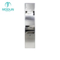 304 sus 3 function combination of hand dryer paper towel waste bin