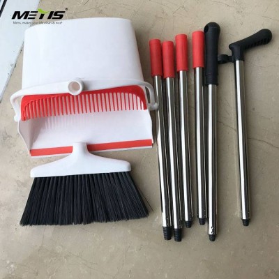 New Fashion Design Push Broom Foldable With Pp+pet+rubber+s/s Pole Stick Broom