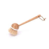 Wholesale high quality custom natural  wood  Kitchen household  Dish Brush With bamboo Handle